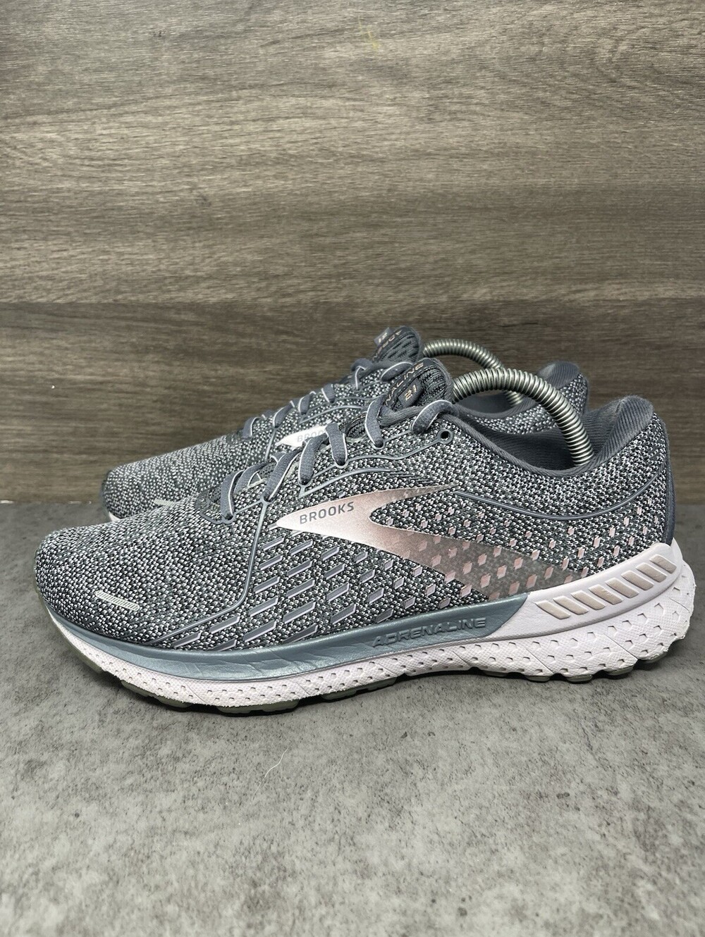 Brooks Adrenaline GTS 21 Grey Pink Womens Size 10 Wide Stability Running Shoes